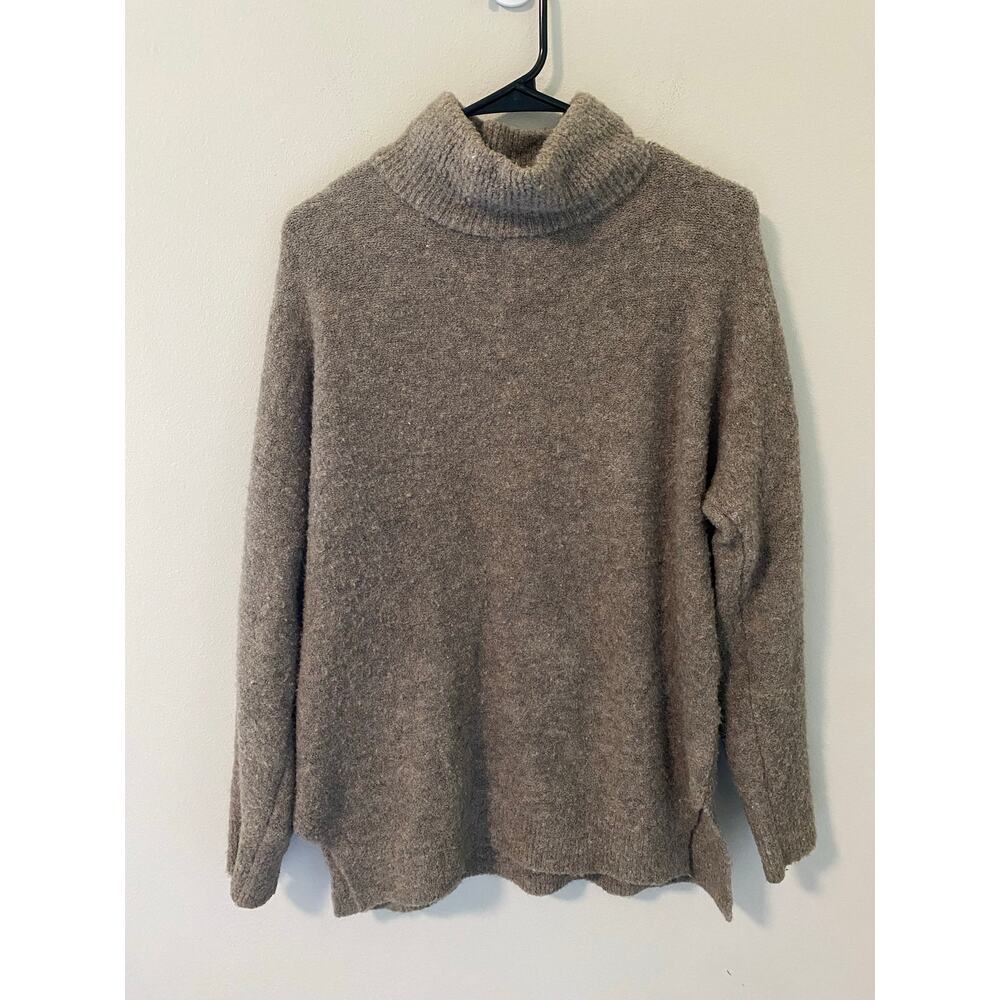 Abercrombie Wool Blend Turtleneck Sweater Taupe Brown Women's Size Large